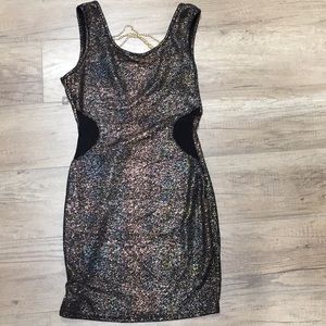 Mini metallic dress